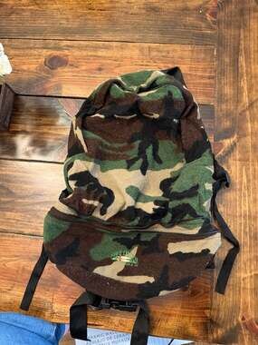 Vintage Fieldline Fleece Woodland Camouflage Backpack Made in USA Hunting Daypac